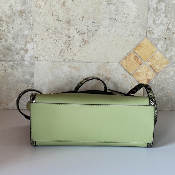 Michael Kors Carmen Medium Flap Satchel Shoulder Bag Light Sage Multi - Picture 7 of 12